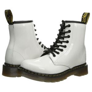 Dr. Martens style 1460 Combat Boot White Patent leather Girls Size 5